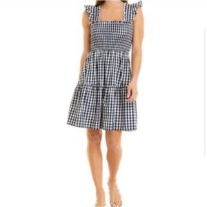 Crown & Ivy Navy and White Gingham Dress